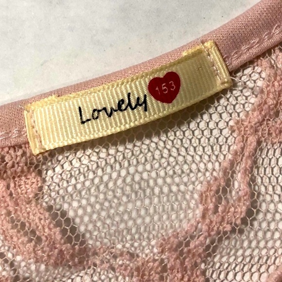 Lovely 153 Boho Pink Short Sleeve Lace Peplum Top Size M - Picture 9 of 11